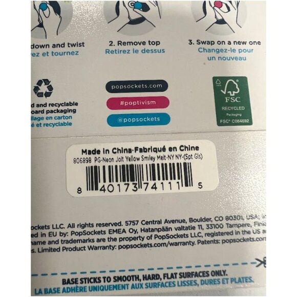 PopSockets PopGrip 3 Design Cell Phone Grip & Stand 3Pk - Picture 3 of 11